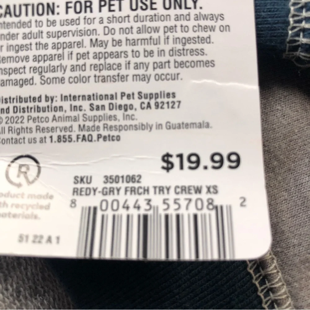 NWT Reddy crew dog t-shirt XS